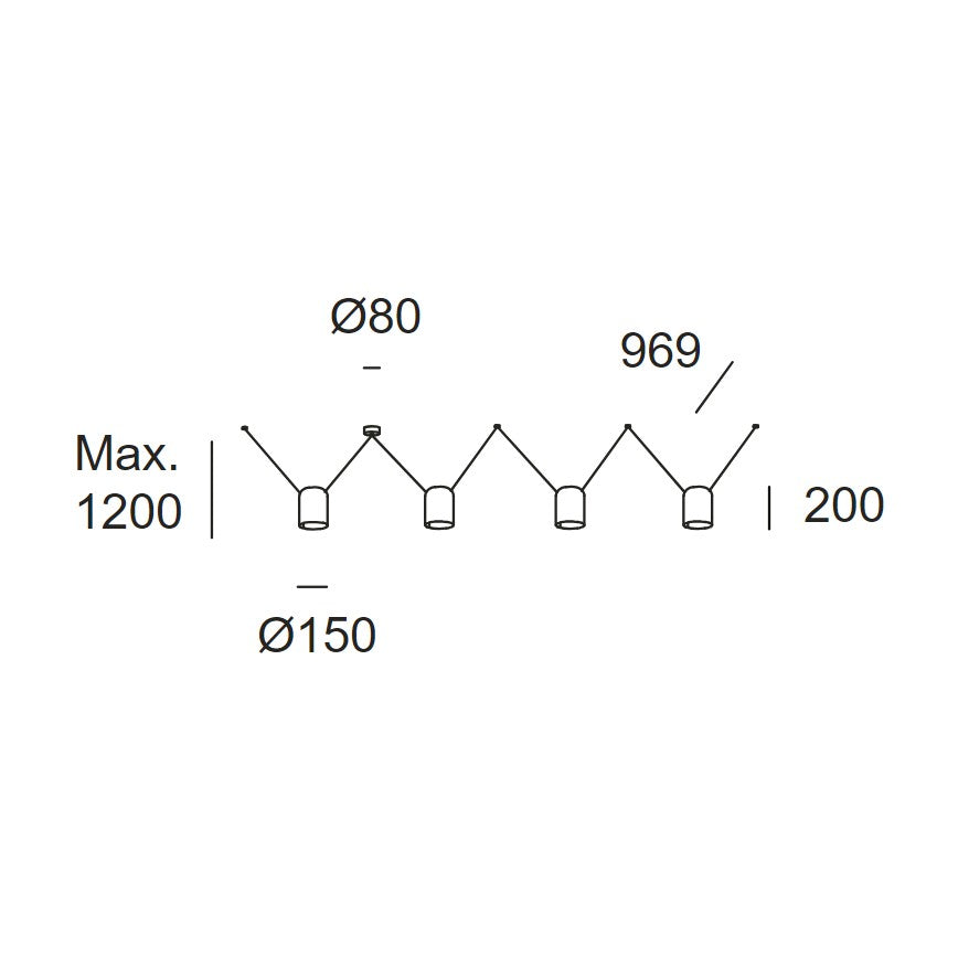 Attic 4 bodies Rectangular Shape 1200mm